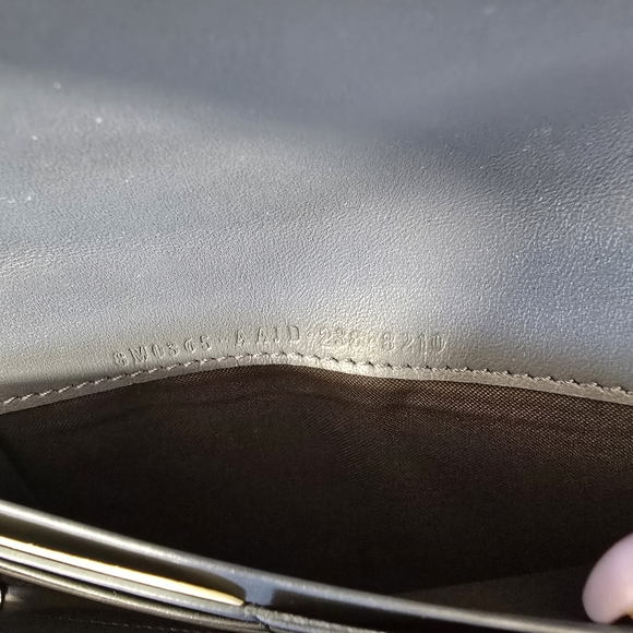 FENDI BLUE NAPPA LEATHER FF LOGO CHAIN WALLET BAGUETTE CROSSBODY BAG - Picture 13 of 15